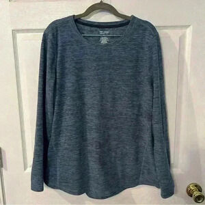 Tek Gear Long Sleeved Heathered Blue Cozy Casual Shirt Size Extra Large